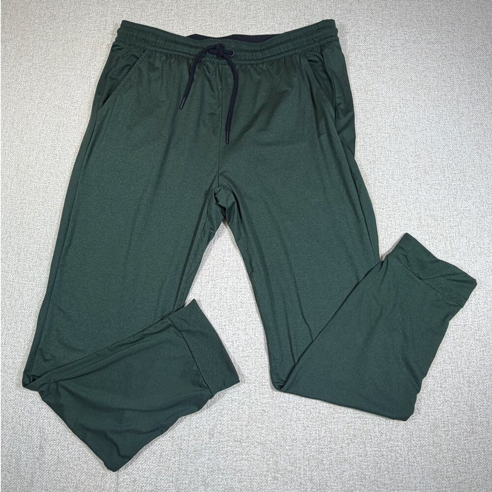 01.Algo Mens XL Green Performance UPF40 Moisture Wicking Jogger Pants Active Fit